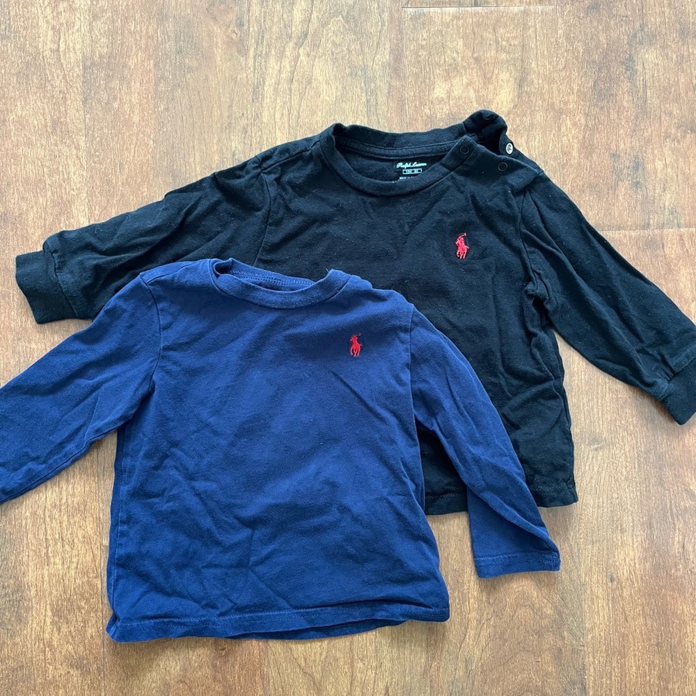 Polo by Ralph Lauren Kids' Black and Navy Long Sleeve Tees
